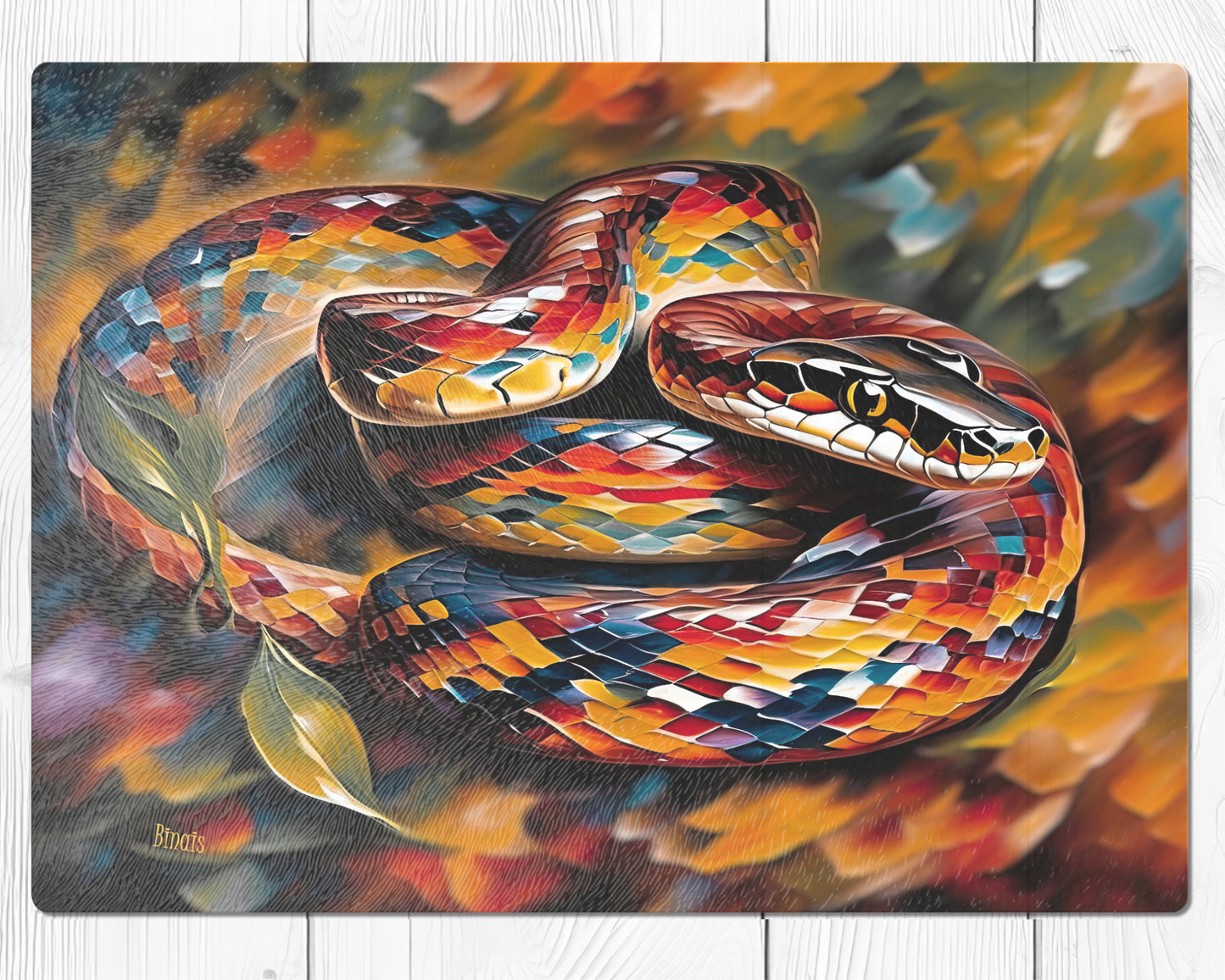 Glass cutting board - Snake 1