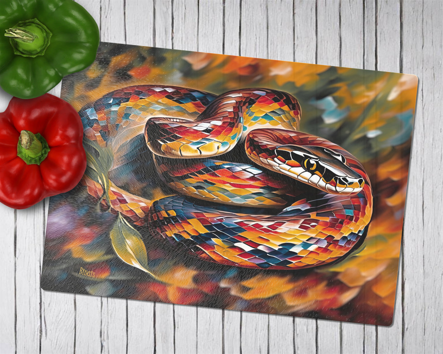 Glass cutting board - Snake 1