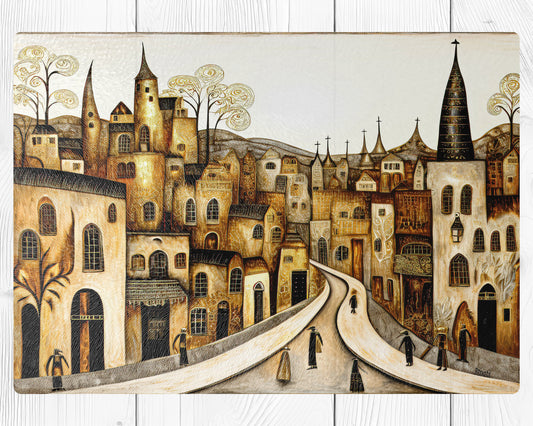 Glasschneidebrett - Stadt 20