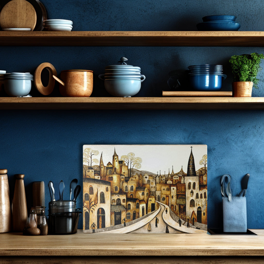 Glasschneidebrett - Stadt 20