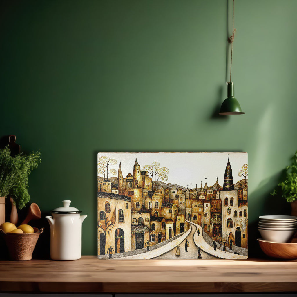 Glasschneidebrett - Stadt 20