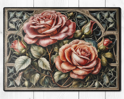 Glasschneidebrett - Rosen 1