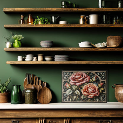 Glasschneidebrett - Rosen 1