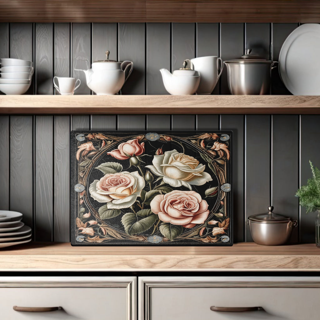 Glass cutting board - Roses 3 