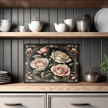 Glass cutting board - Roses 3 