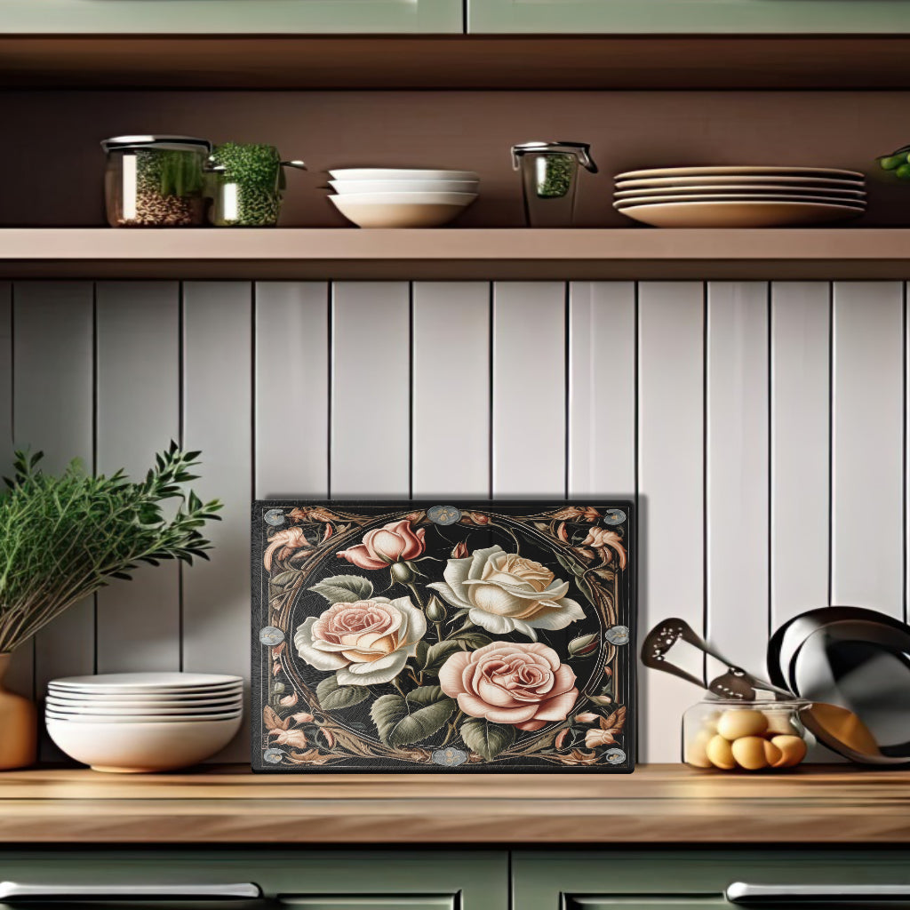 Glass cutting board - Roses 3 
