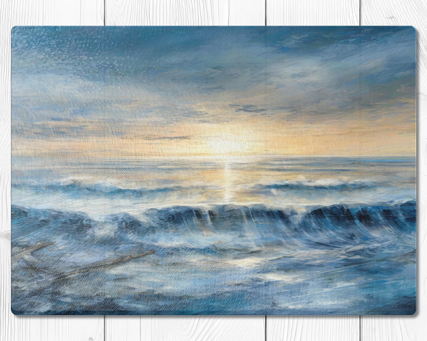 Glass cutting board - Sea 9 (blue or grey)