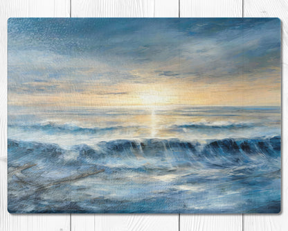 Glass cutting board - Sea 9 (blue or grey)