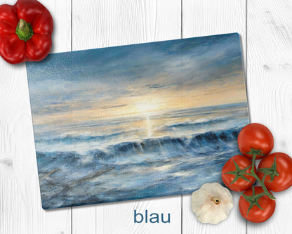 Glass cutting board - Sea 9 (blue or grey)