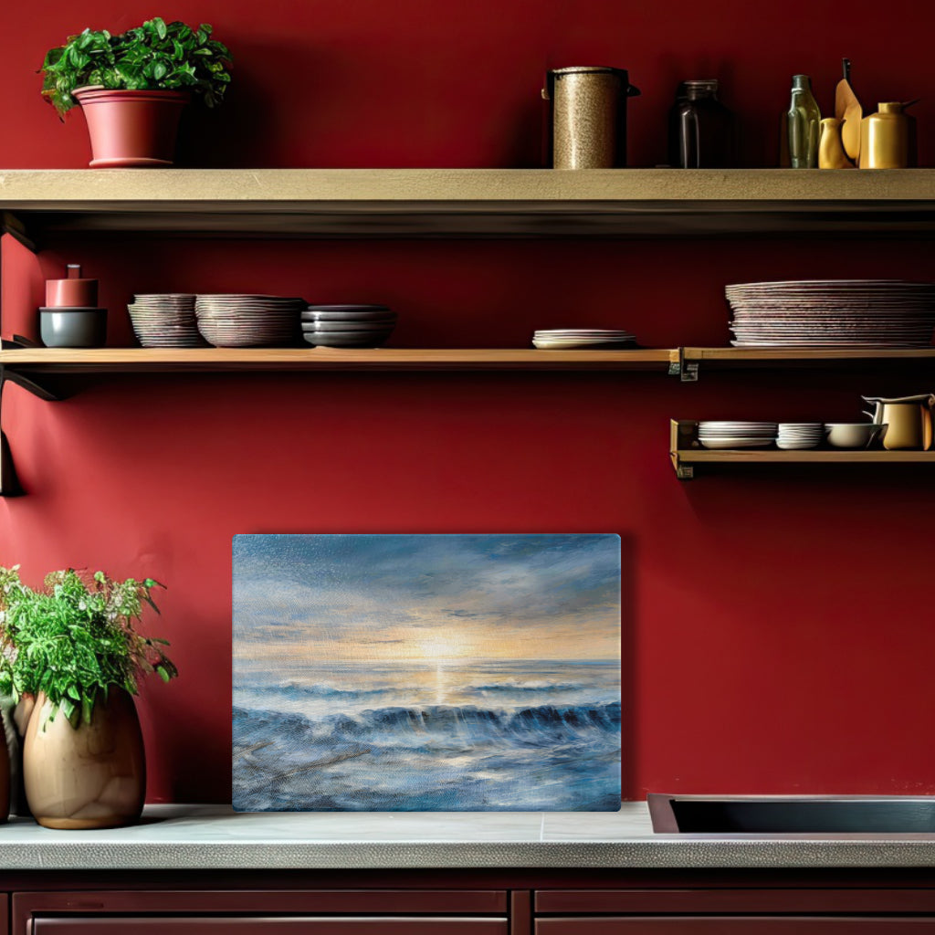 Glass cutting board - Sea 9 (blue or grey)