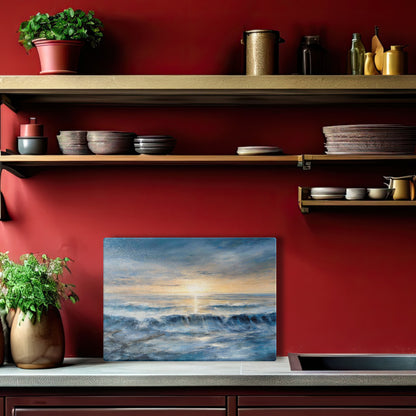 Glass cutting board - Sea 9 (blue or grey)