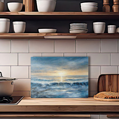 Glass cutting board - Sea 9 (blue or grey)