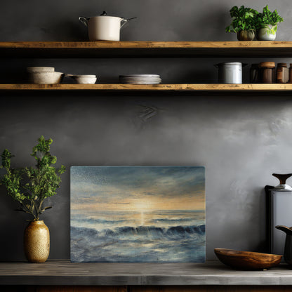 Glass cutting board - Sea 9 (blue or grey)