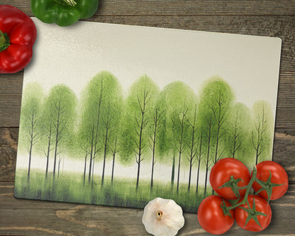 Glasschneidebrett - Bäume 12