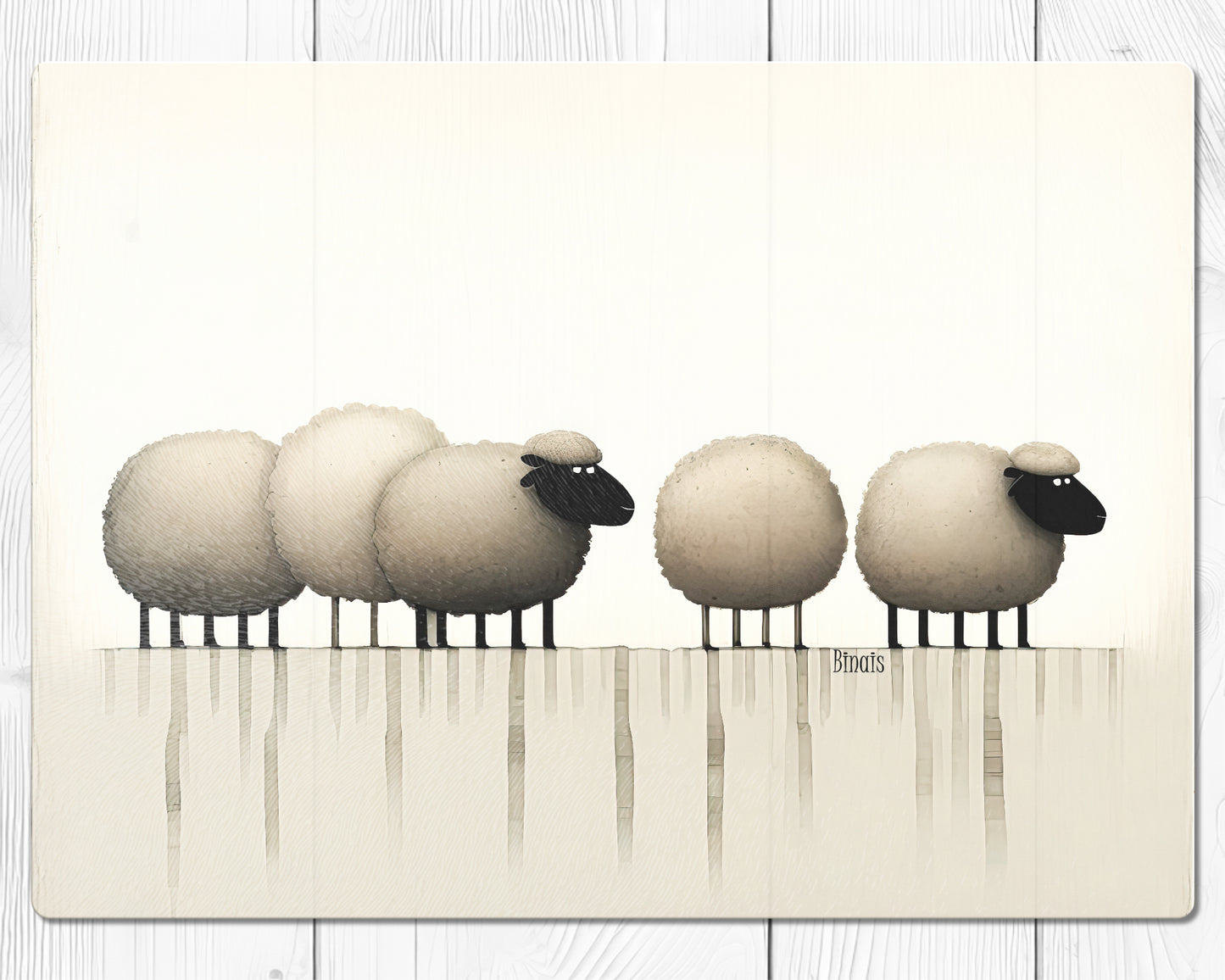 Glasschneidebrett - Schafe 1