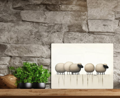 Glasschneidebrett - Schafe 1