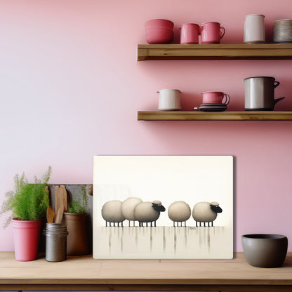 Glasschneidebrett - Schafe 1