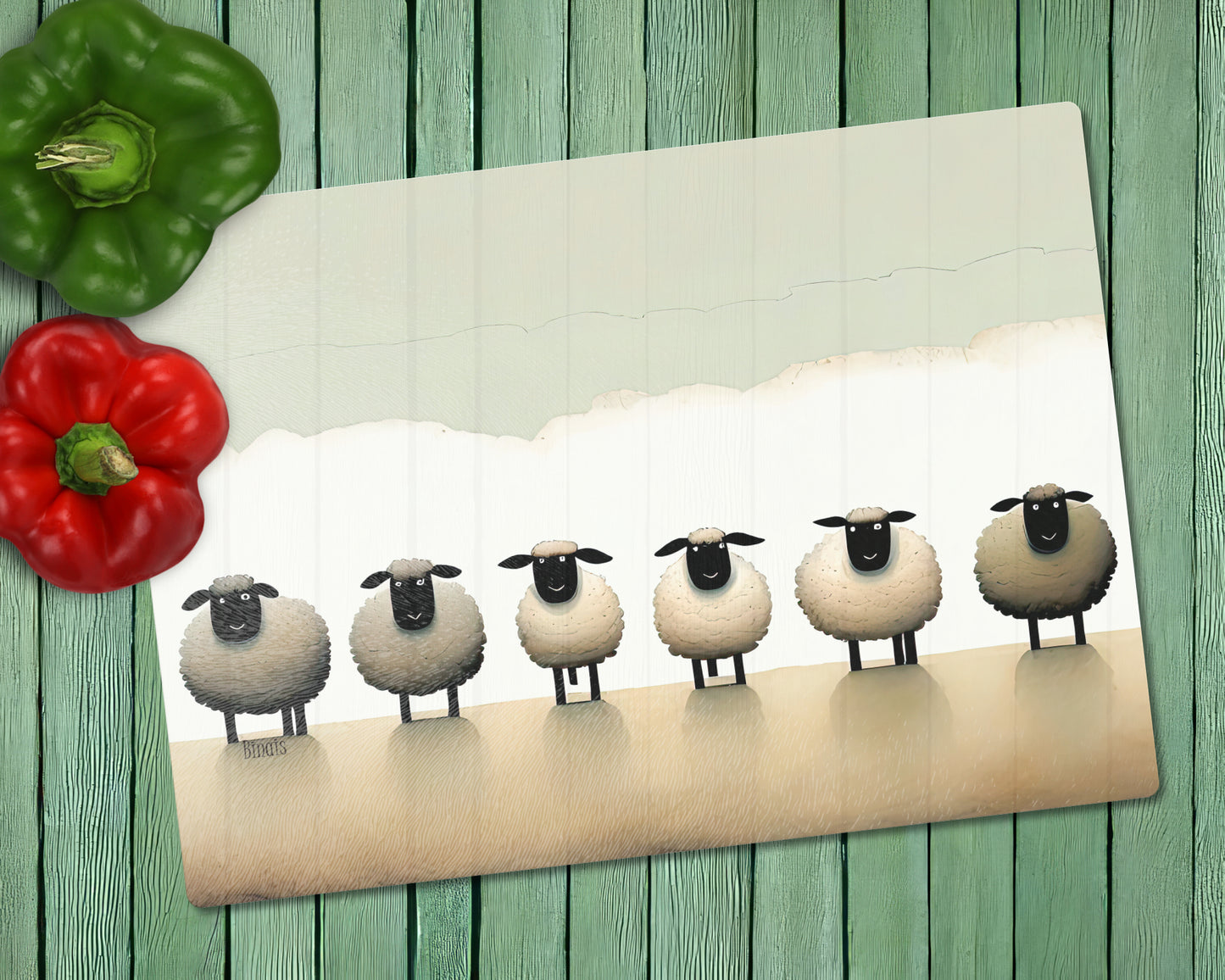 Glass cutting board - Sheep 2