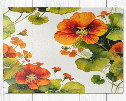 Glass cutting board - Nasturtium 1