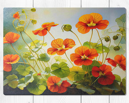 Glasschneidebrett - Kapuzinerkresse 2