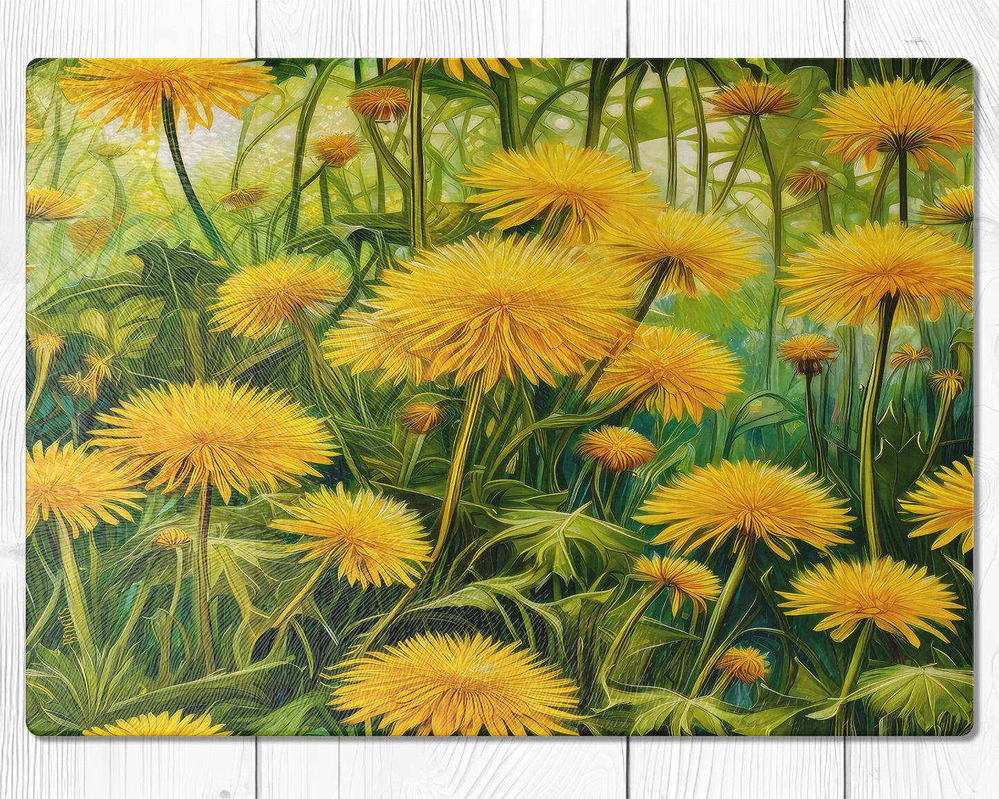Glass cutting board - Dandelion 2 