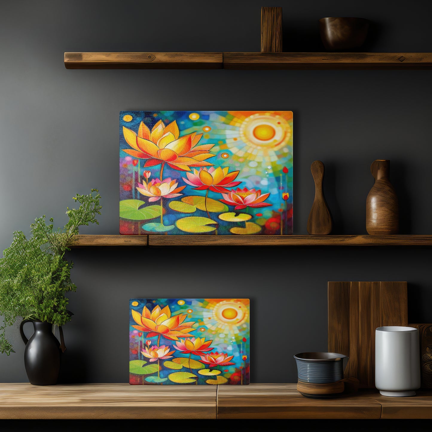 Glass cutting board - Lotus blossoms 1