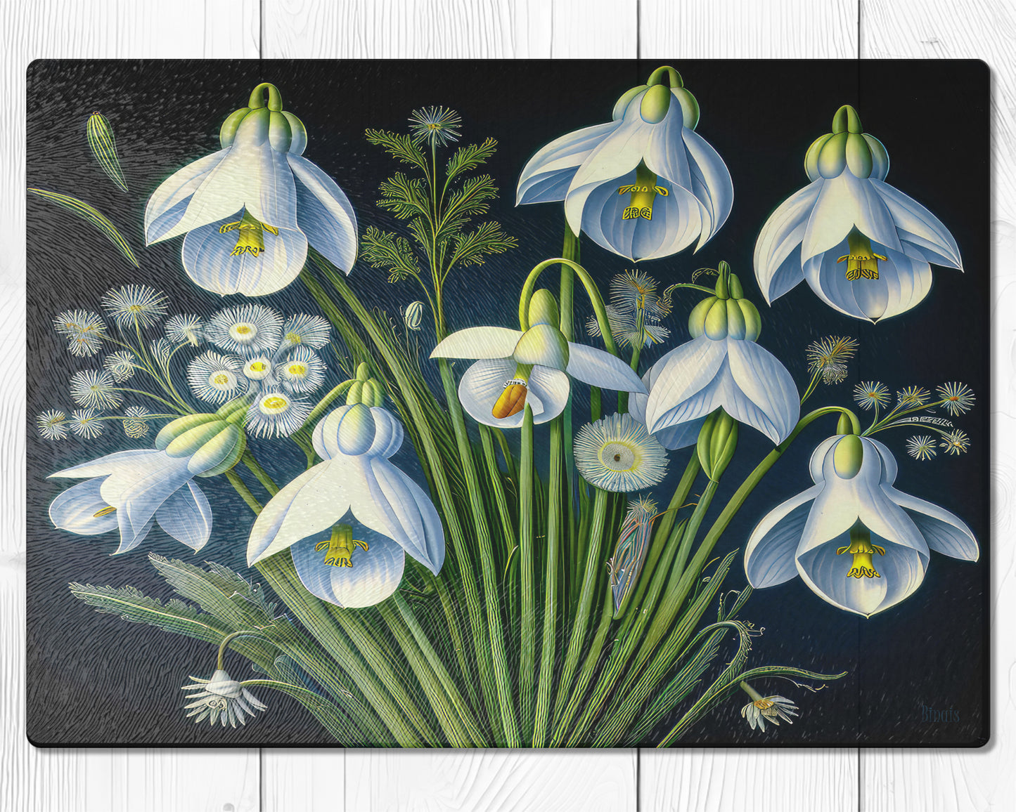 Glass cutting board - Snowdrops 2 