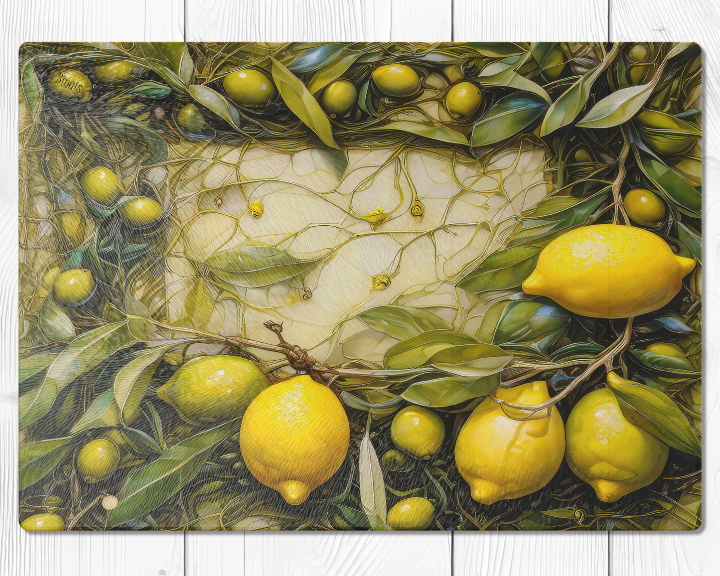 Glasschneidebrett - Zitronen 4