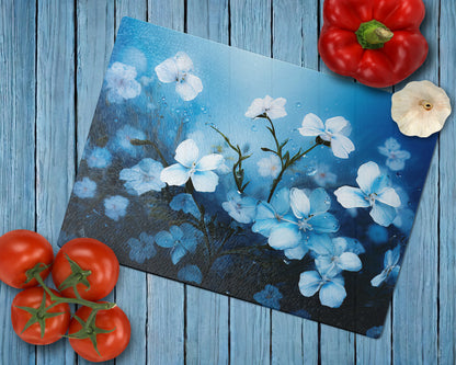 Glass cutting board - Forget-me-not 1 (Version 2) 