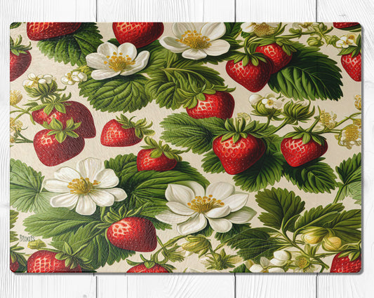 Glasschneidebrett - Erdbeeren 2