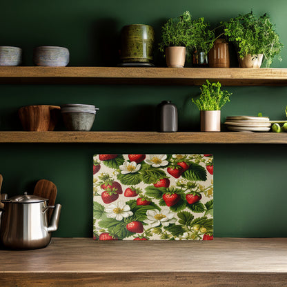 Glasschneidebrett - Erdbeeren 2