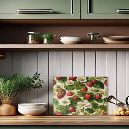 Glasschneidebrett - Erdbeeren 2