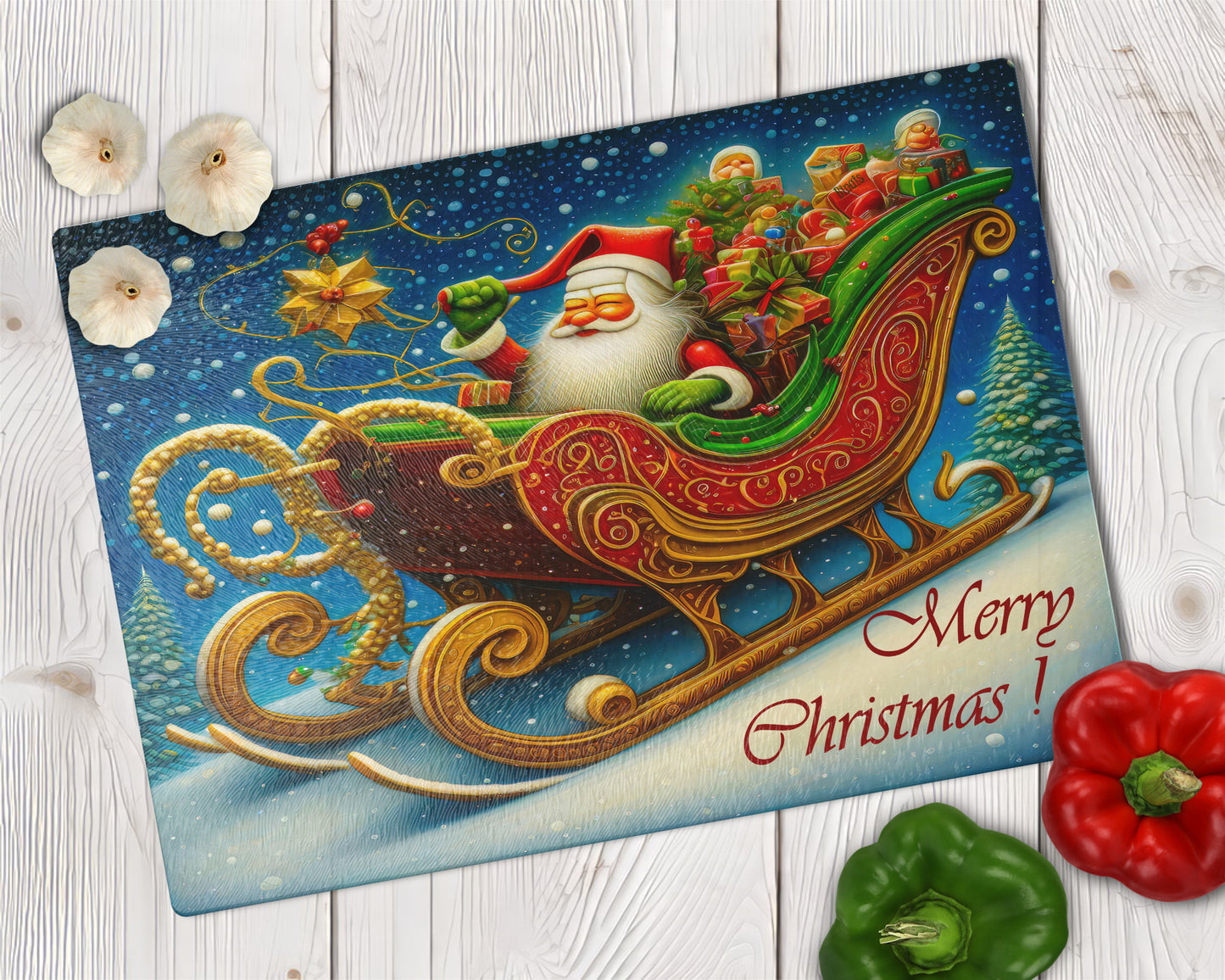 Glasschneidebrett - Weihnachten 5 (mit oder ohne Text)