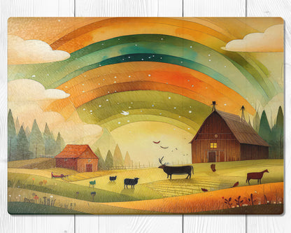 Glasschneidebrett - Landleben 1