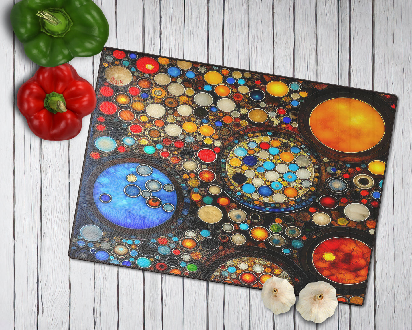 Glasschneidebrett - Kreise 8