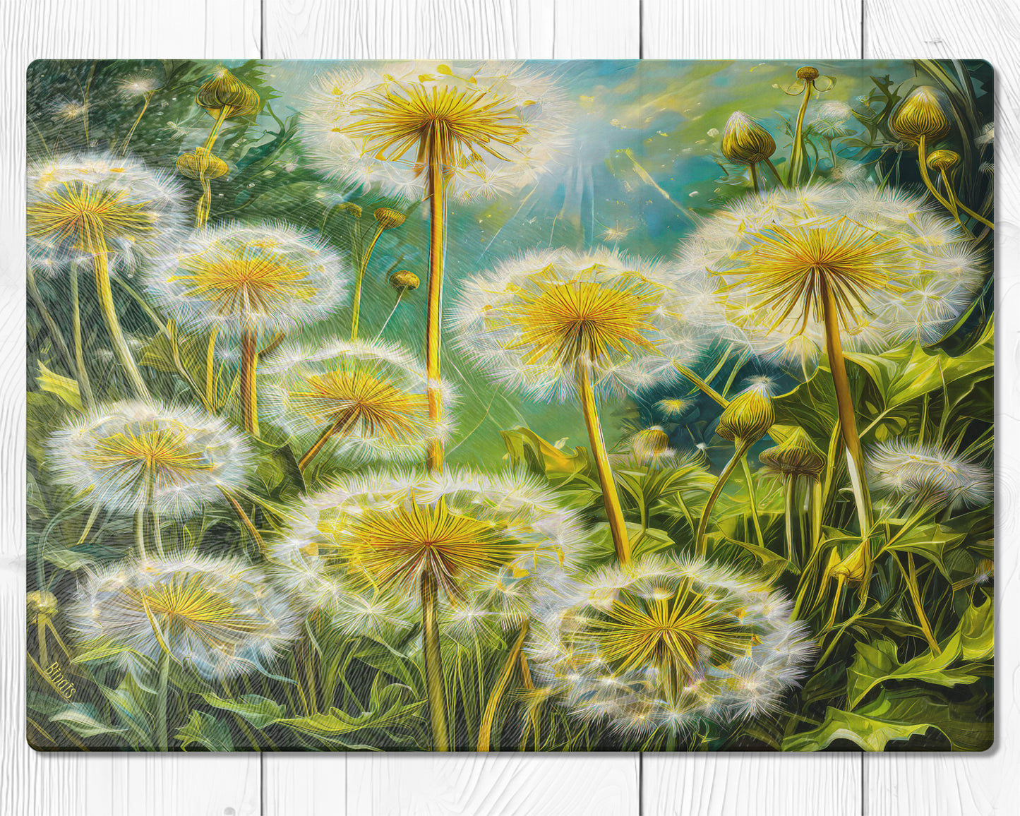 Glass cutting board - Dandelion 4 