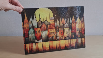 Glasschneidebrett - Stadt 9
