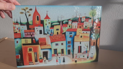 Glasschneidebrett - Stadt 3