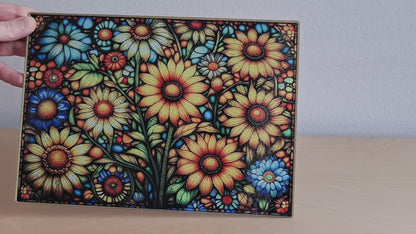 Glasschneidebrett - Sonnenblume 3