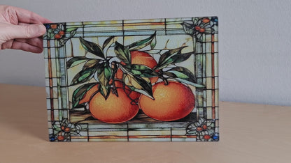 Glasschneidebrett - Orangen 2