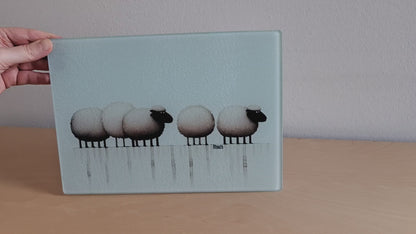 Glasschneidebrett - Schafe 1