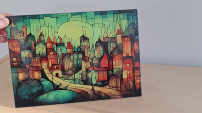 Glasschneidebrett - Stadt 7