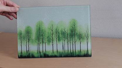 Glasschneidebrett - Bäume 12