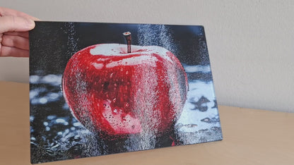 Glasschneidebrett - Apfel 1