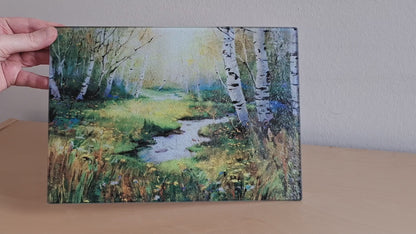 Glasschneidebrett - Birkenwald 2