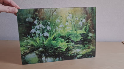 Glass cutting board - Snowdrops 3 