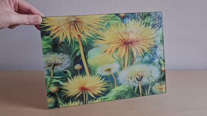 Glass cutting board - Dandelion 3 