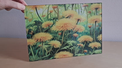 Glass cutting board - Dandelion 2 