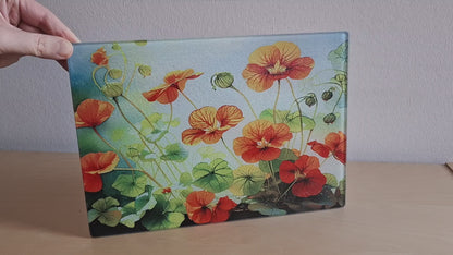 Glasschneidebrett - Kapuzinerkresse 2