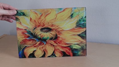 Glasschneidebrett - Sonnenblume 1